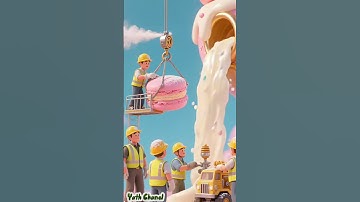 Tiny Workers Build a Giant Ice Cream Tower! #viralvideo #gianteagle #videoshort #fyp
