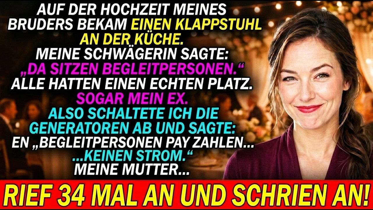 Um 19:30 Uhr, genau in dem Moment, als meine Schwiegermutter ihr Glas erhob, um auf die Hochzeit ihres Sohnes anzustoßen, habe ich den Strom zu dem 400.000-Dollar-Weingut abgeschaltet. Zwei...