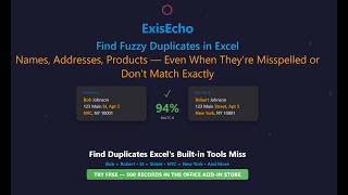 Find Duplicate Addresses in Excel — Fuzzy Matching Add-in (ExisEcho)