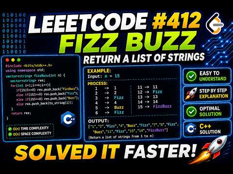 LeetCode 412 - Fizz Buzz Explained in C++ | Easy Pattern Logic 🚀