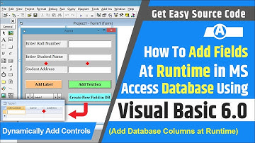 How to add field at runtime in MS access database using visual basic | Add controls at runtime