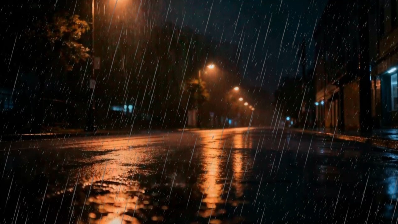 Cozy Rain Sounds at Night near Shadowy Park Gazebo for Stress-Free Rest | Calm Night Rain