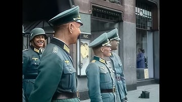 Spectaculair ingekleurde film over het begin van de Duitse bezetting van Nederland tijdens WOII