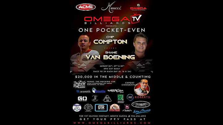 Chip Compton vs. Shane Van Boening: Day 1 of 3, One-Pocket Match. SVB 2022.  3 days of heads up.