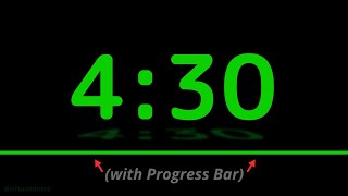 SILENT - 4 Minutes and 30 Seconds Countdown - Green Reflection with Progress Bar and Chapters
