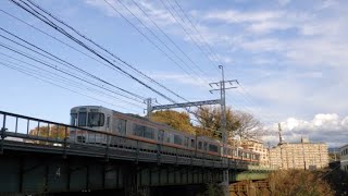 313系3両編成　橋の上を走行