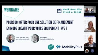 Webinaire R3 & MobilityPlus : Solution de financement en mode locatif pour votre équipement IRVE