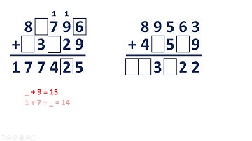 Solve addition problems with missing digits