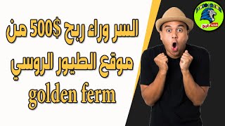 السر وراء ربح 500$ من موقع الطيور الروسي golden ferm