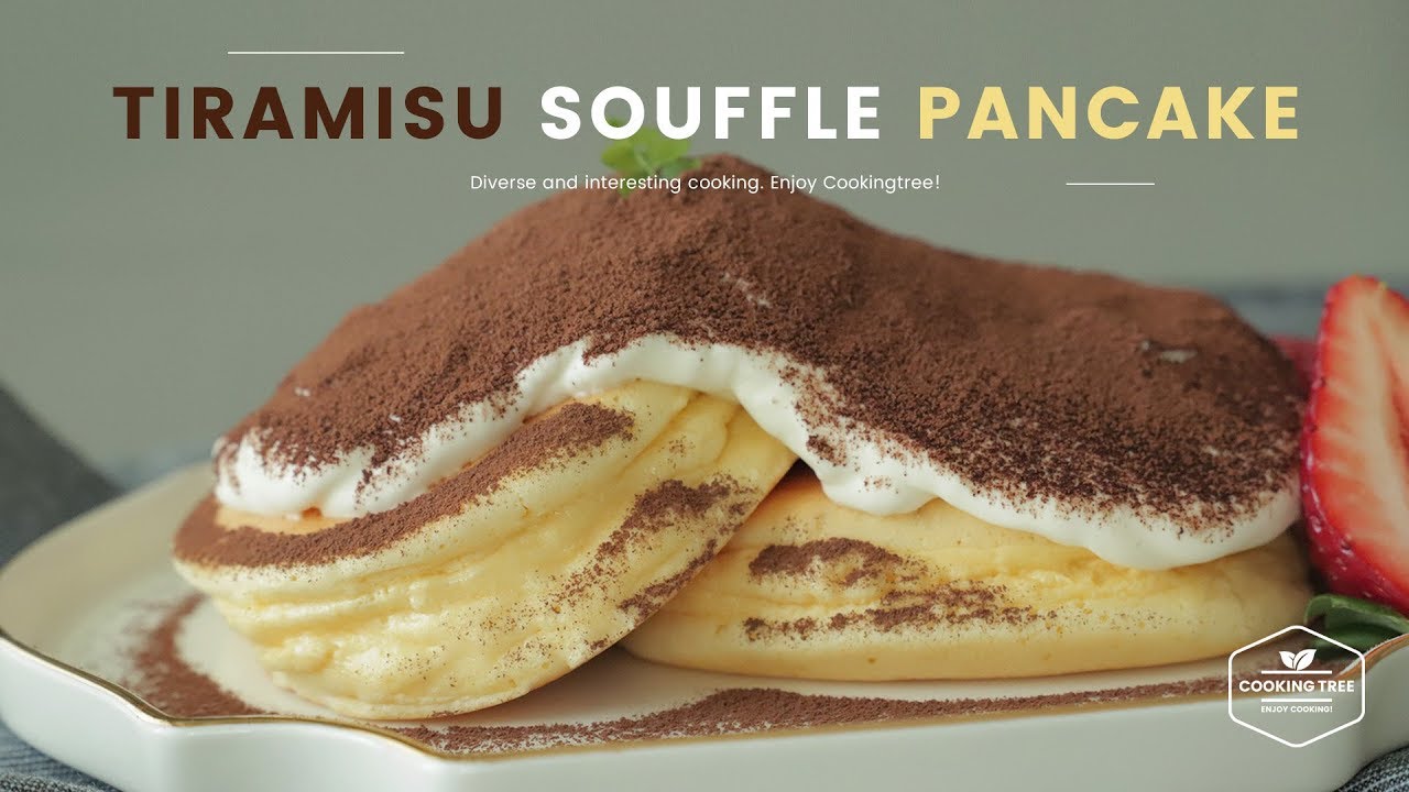 ⁣티라미수 수플레 팬케이크 만들기 : Tiramisu Souffle Pancake Recipe : ティラミススフレパンケーキ | Cooking tree