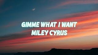 Miley Cyrus - Gimme what I Want (Lyrics)