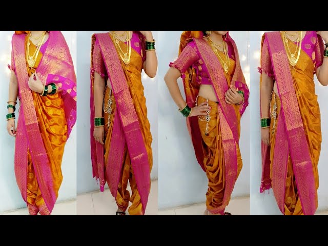 Nauvari Saree Draping Tutorial🌺 . . . . #nauvarisaree #drapingsaree  #santoshimegharaj #exploremore #reelitfeelit #reelkarofeelkaro… | Instagram