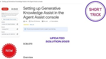 Setting up Generative Knowledge Assist in the Agent Assist console || 2025 || #SCBL070 #qwiklabs
