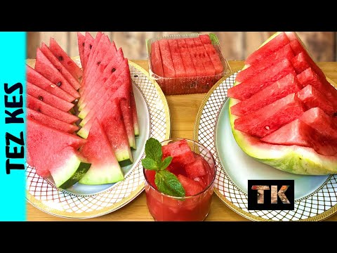 КАК НАРЕЗАТЬ АРБУЗ красиво и быстро / 5 способов/ How to slice watermelon/ ASMR
