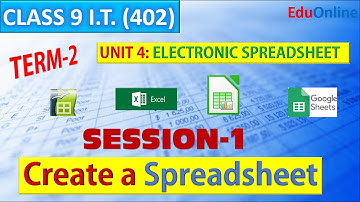 Create Spreadsheet | Session-1 | Unit-4B | Electronic Spreadsheet | class 9 I.T.