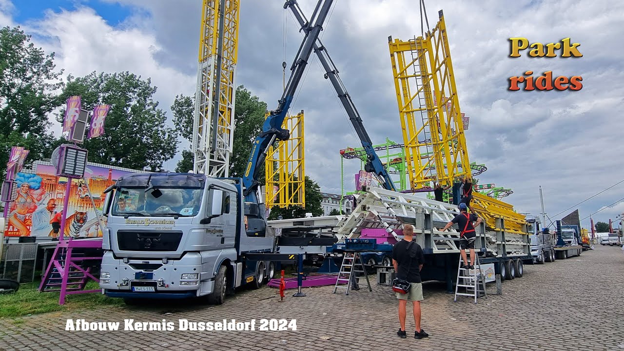 Messe Düsseldorf kermis Afbouw - Abbau Kirmes Deel 4