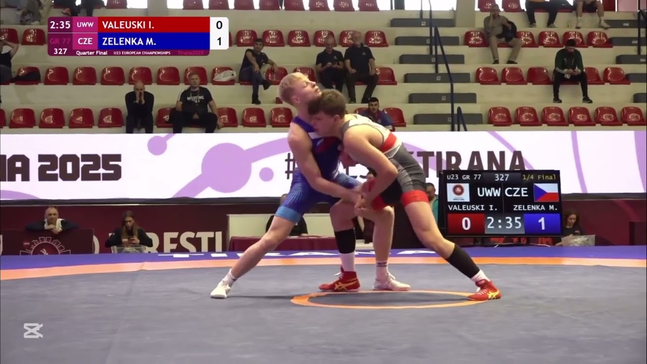 I. VALEUSKI (BLR) vs M. ZELENKA (CZE) | GR 1/4 77 | u23 European championships 2025