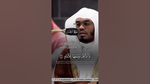 ياسر الدوسري سورة الرحمن | والأرض وضعها للأنام فيها فاكهة والنخل ذات الأكمام….