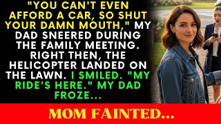 During A Family Meeting, My Parents Called Me Poor - Then My Helicopter Landed. My Father...