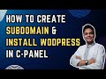 How to create SUBDOMAIN and Install WordPress in 2024 #muntasirhasnat