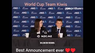 New Zealand Cricket Team Announced Their World Cup T20 Team 2024 | Best Announcement #nz #nzvsind