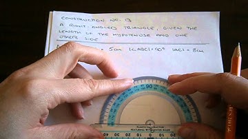 Construction No  13   A Right Angled Triangle Given Hypotenuse and Another Side