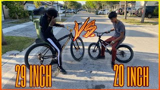 20 INCH VS 29 INCH BIKE BATTLE!!