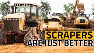 Quad Track Scrapers VS Excavators & Haul Trucks