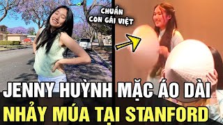 Jenny Huỳnh MẶC ÁO DÀI, ĐỘI NÓN LÁ nhảy múa trên sân khấu ĐH STANFORD khiến fan TỰ HÀO | TÁM TV