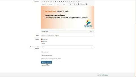 Tutoriel sur Chamilo LMS : Comment facilement annoncer des évènements sur la page d