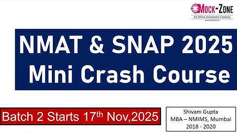 NMAT / SNAP 2025 Mini Crash Course || Batch Starts 17th Nov, 2025 || Mission: SIBM, Pune