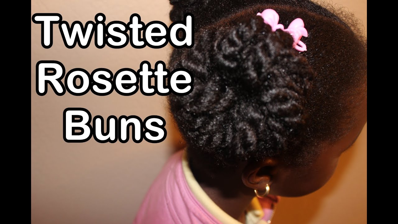 Twisted Rosette Bun on Natural Hair - YouTube