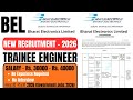 BEL Recruitment 2026 | Trainee Engineer | Salary : 30000 - 40000 per month | government job