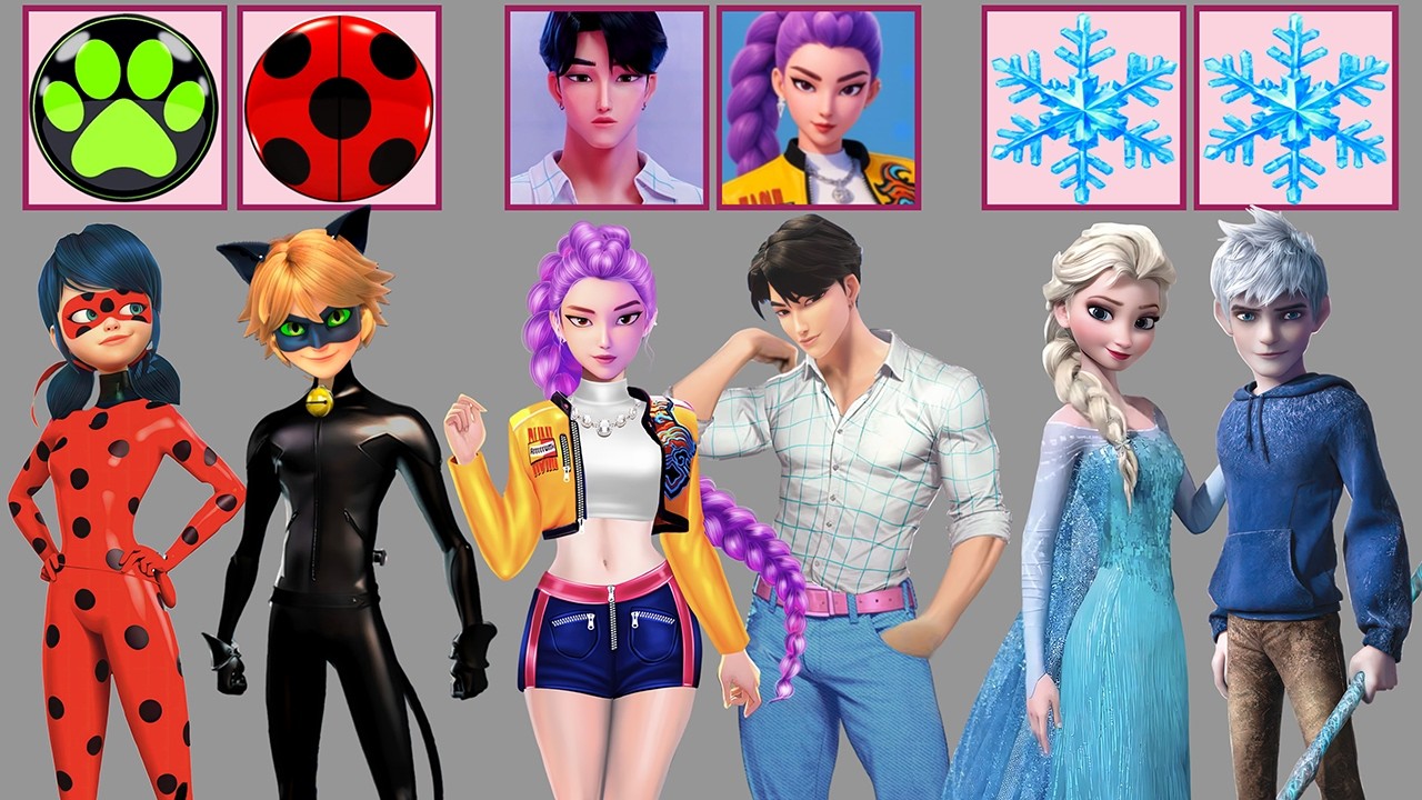 Epic Glow Up! Ultimate Outfit Swap | Rumi, Jinu, Elsa, Jack Frost, Ladybug & Adrien