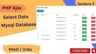 PHP AJAX CRUD - 2 | How to Fetch data from database using jquery ajax in php HINDI | Apna feature