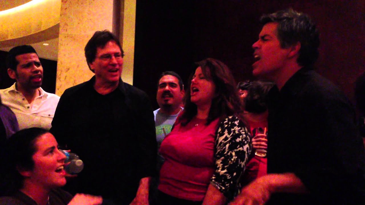 Esai Morales and Richard Hatch sing the Beatles