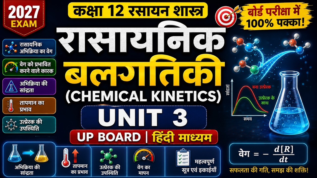 यूपी बोर्ड कक्षा 12 रसायन विज्ञान — रासायनिक बलगतिकी