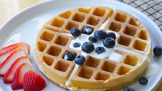 Secret Ingredient for crispy Waffles |The Best Waffle recipe [ASMR]