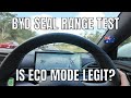 Eco mode vs normal mode  byd seal range test for highway efficiency