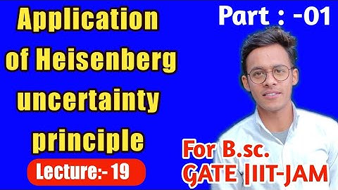 Quantum mechanics(lecture-19)(Part- 01) Consequences OR Application of uncertainty principle.