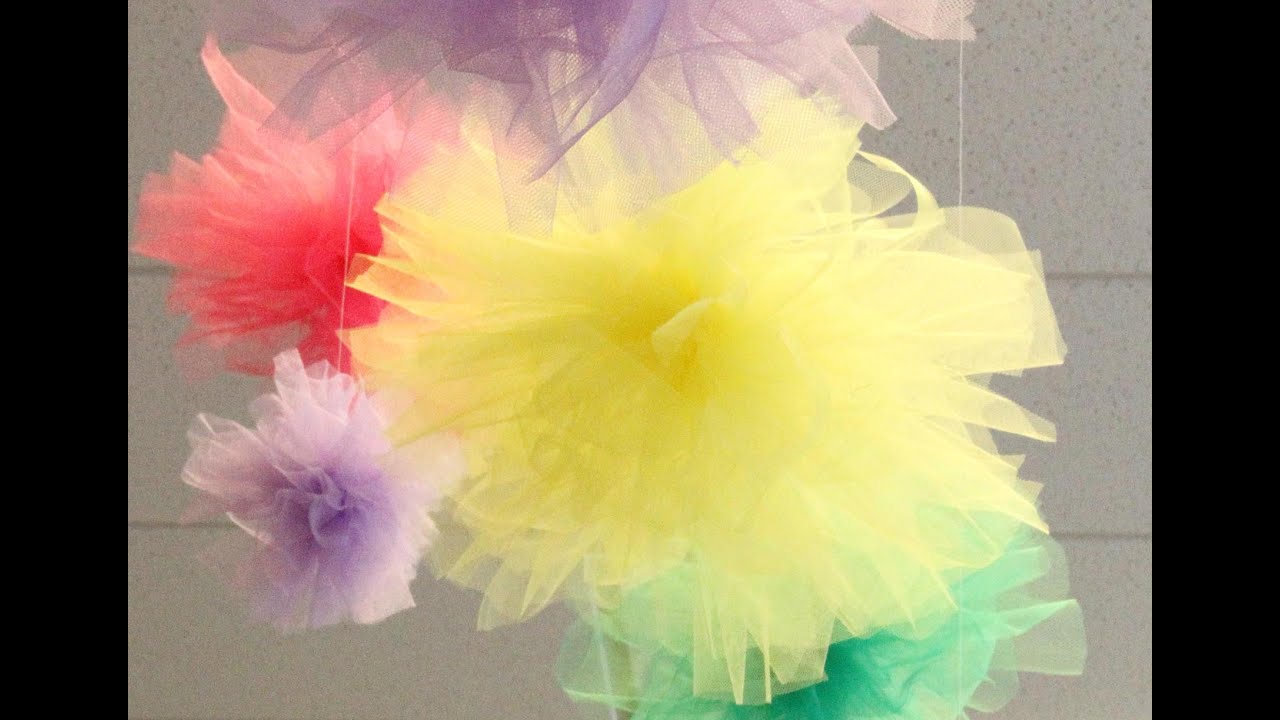DIY Hanging Tulle Puff Tutorial YouTube