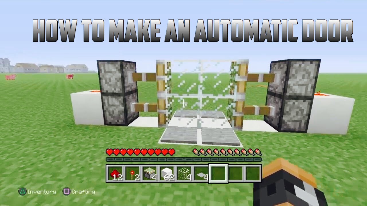 Minecraft|HOW TO MAKE A AUTOMATIC DOOR - YouTube