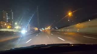 I-95 hwy. Northbound through Philadelphia Pennsylvania (Night Drive) taking the DELAWARE EXPRESSWAY 