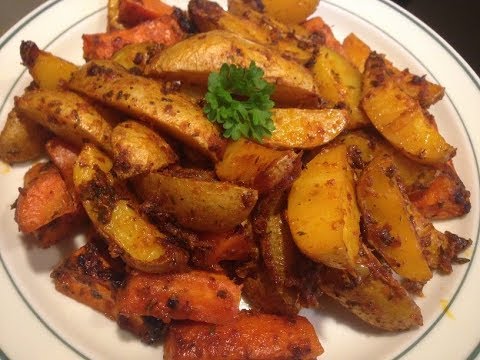 Diese würzige #ayurvedische #Kartoffelpfanne haben unsere Köche mit #Paprika, #Kartoffeln, Karotten . 