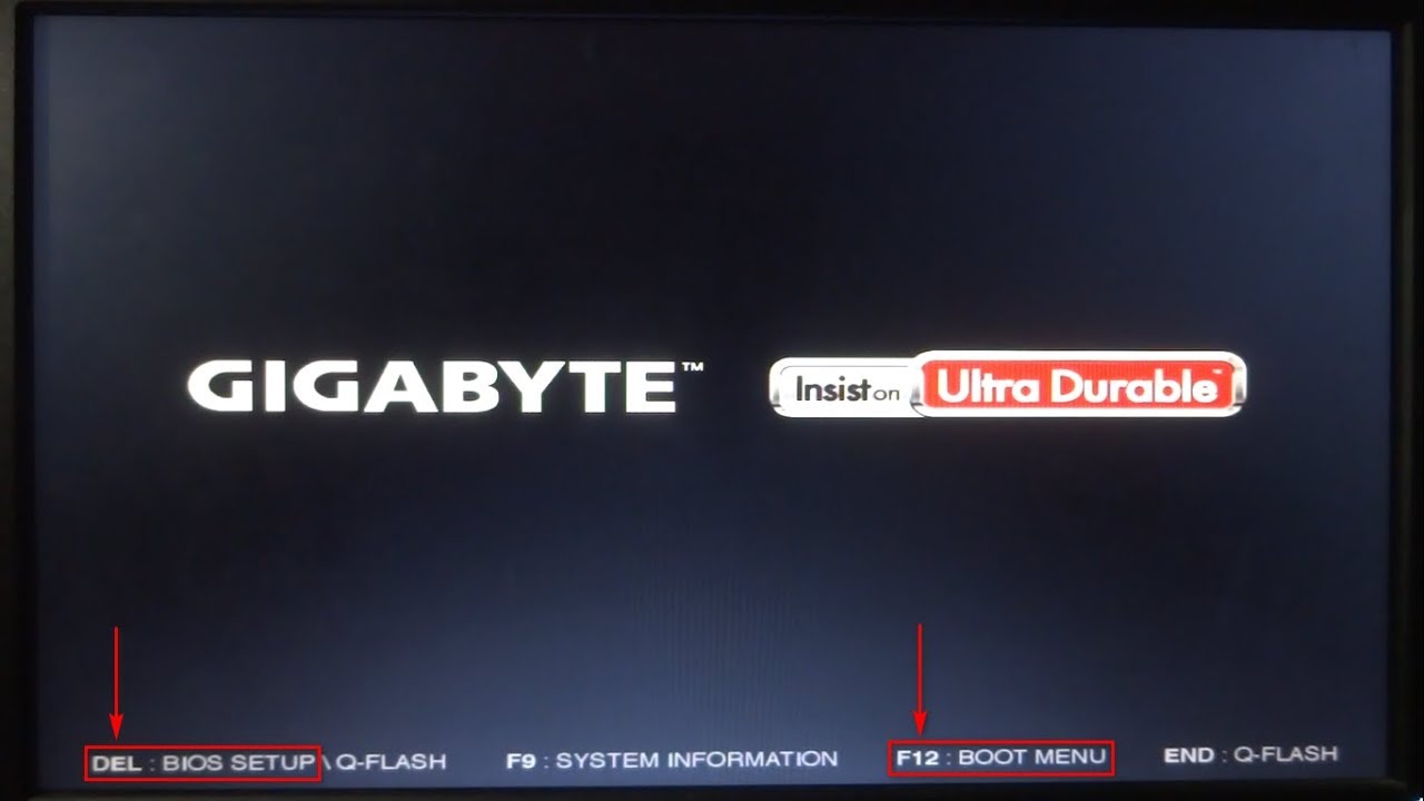 Boot USB cài Win máy tính bàn mainboard Gigabyte GA-H61M-DS2 (rev. 4.0)