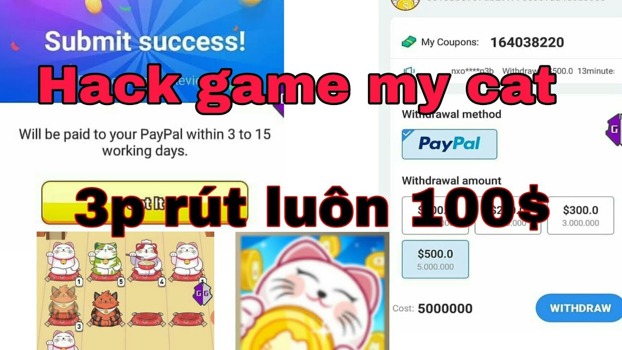Hack game My Cát mới / Kiếm 100 chỉ trong 3 phút YouTube