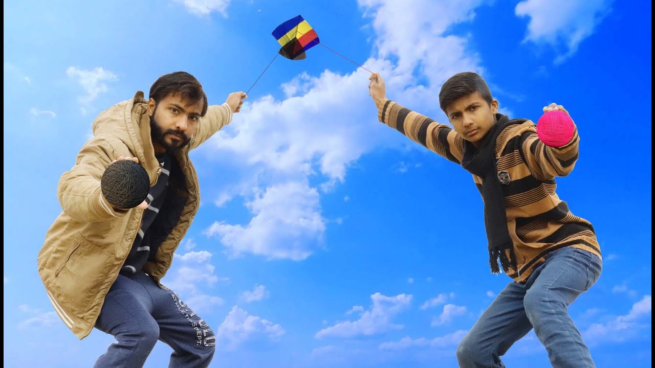 😱One Kite Flying With Two Manja Double Manja Kite Flying Trick to