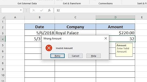 How to Create Custom Input & Error Messages in Excel 2016