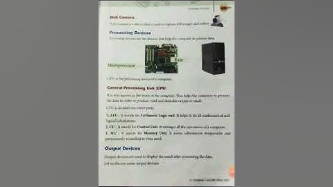 Class 4 _ Subject: Computer .  Chapter 1 Computer devices .(Part 2 )Processing devices.