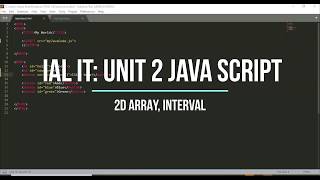 IAL IT Lecture 2 - Java Script
